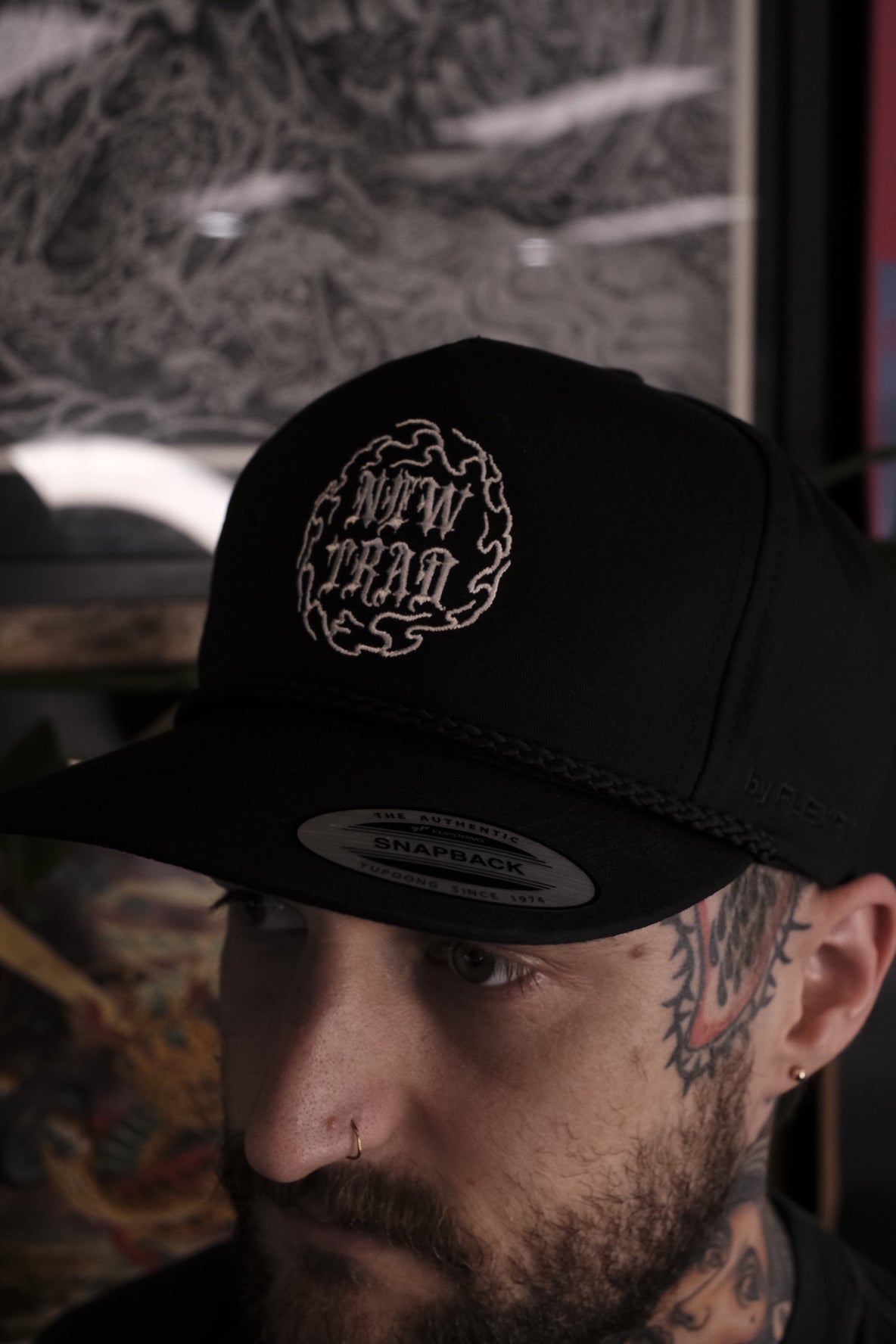 New Trad Tattoo Poplin golf hat - Black