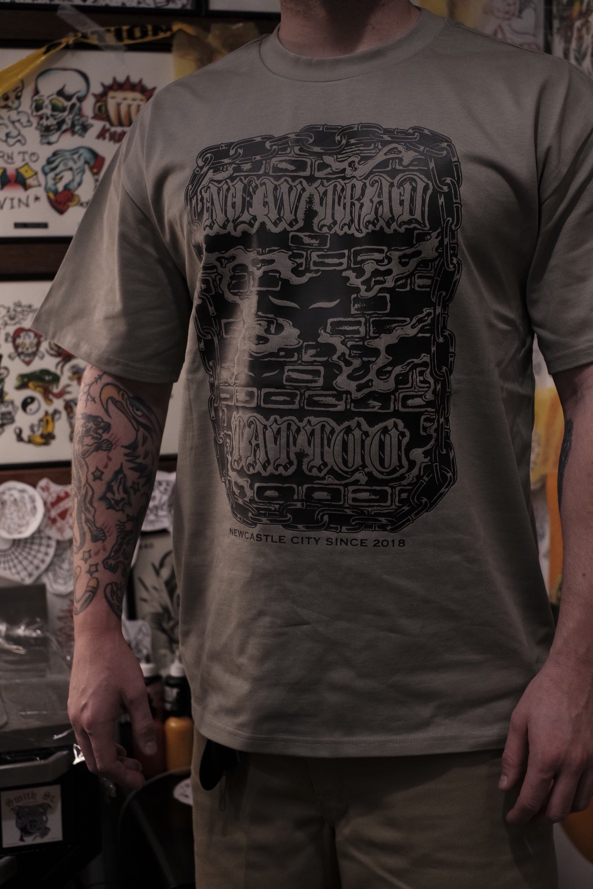 New Trad Tattoo "Eyes" Tee - Olive Green