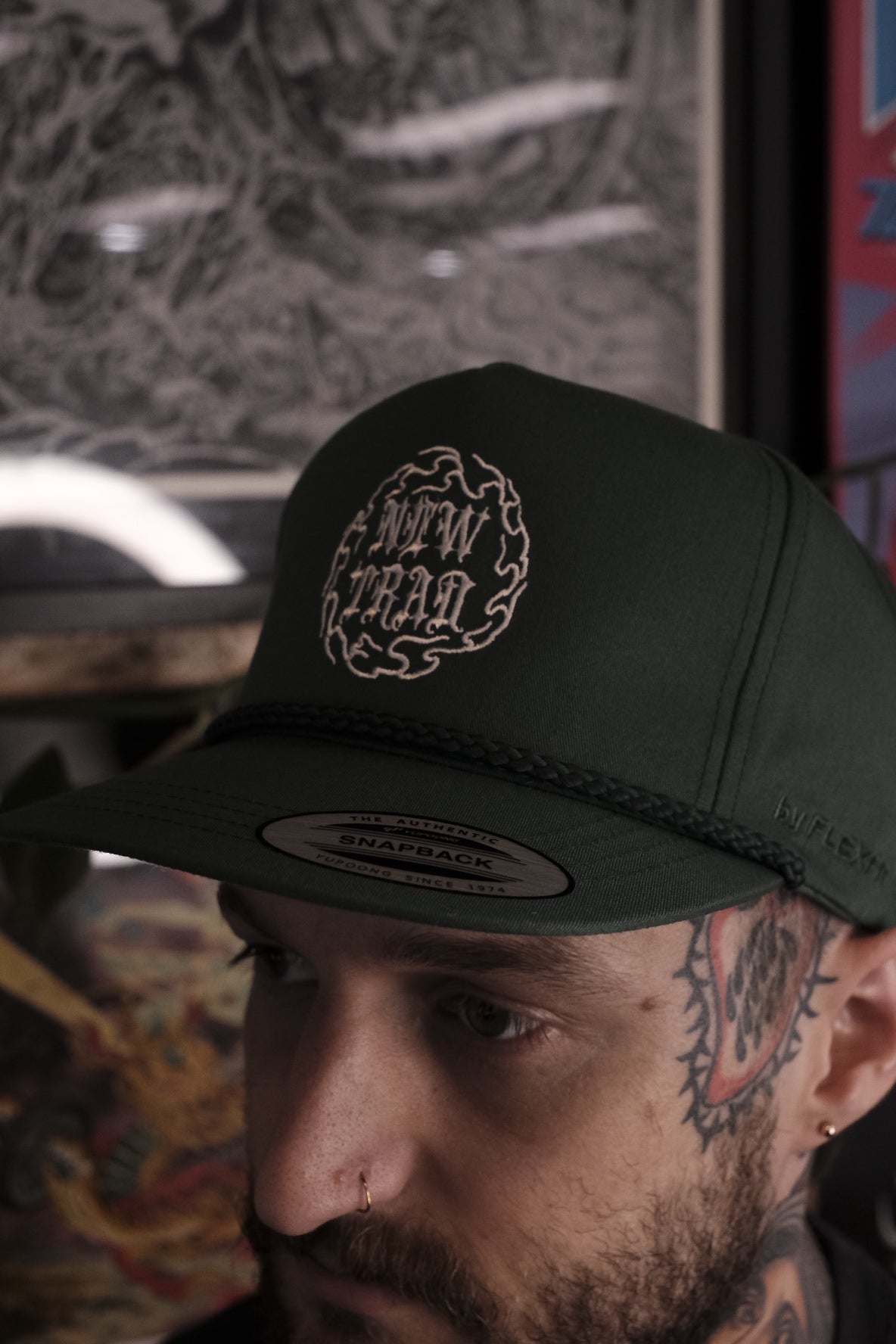 New Trad Tattoo Poplin golf hat - Green