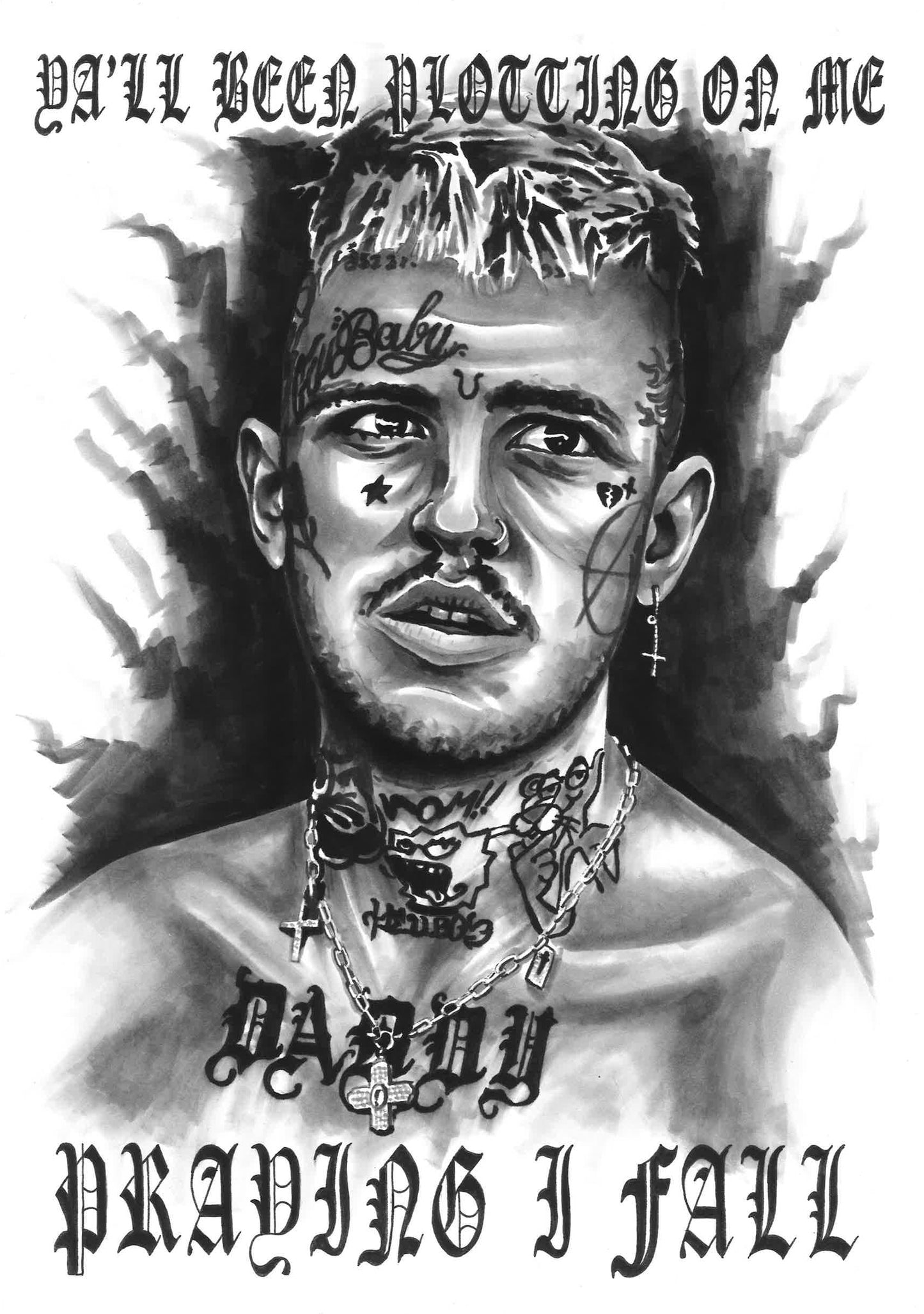 "PRAYING I FALL" LIL PEEP A3 LIMITED EDITION PRINT