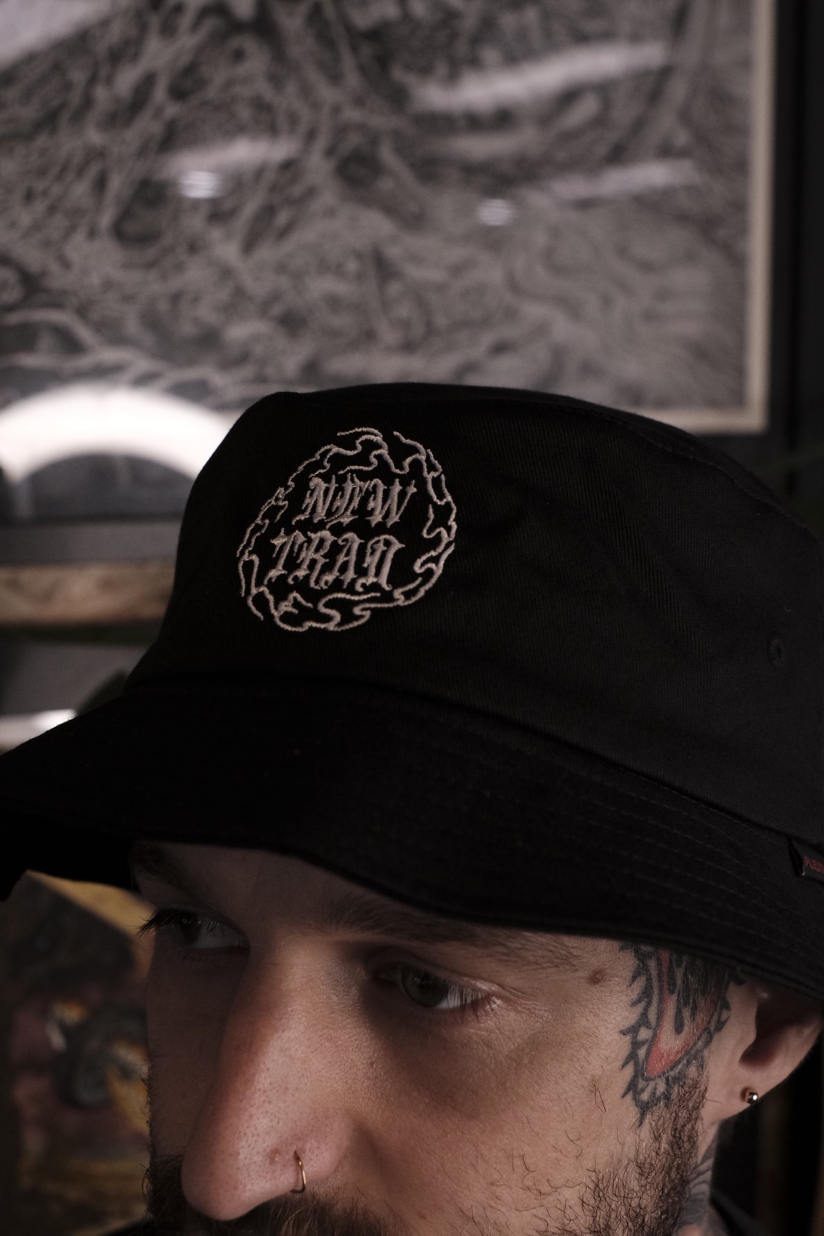 New Trad Tattoo Bucket Hat - Black