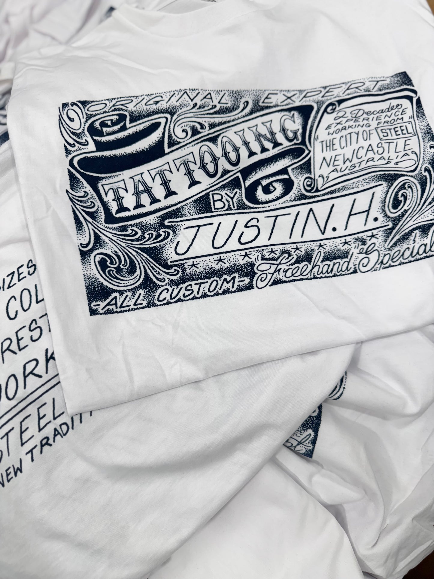 STEEL CITY - BUSINESS CARD TEE - WHITE