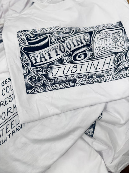 STEEL CITY - BUSINESS CARD TEE - WHITE