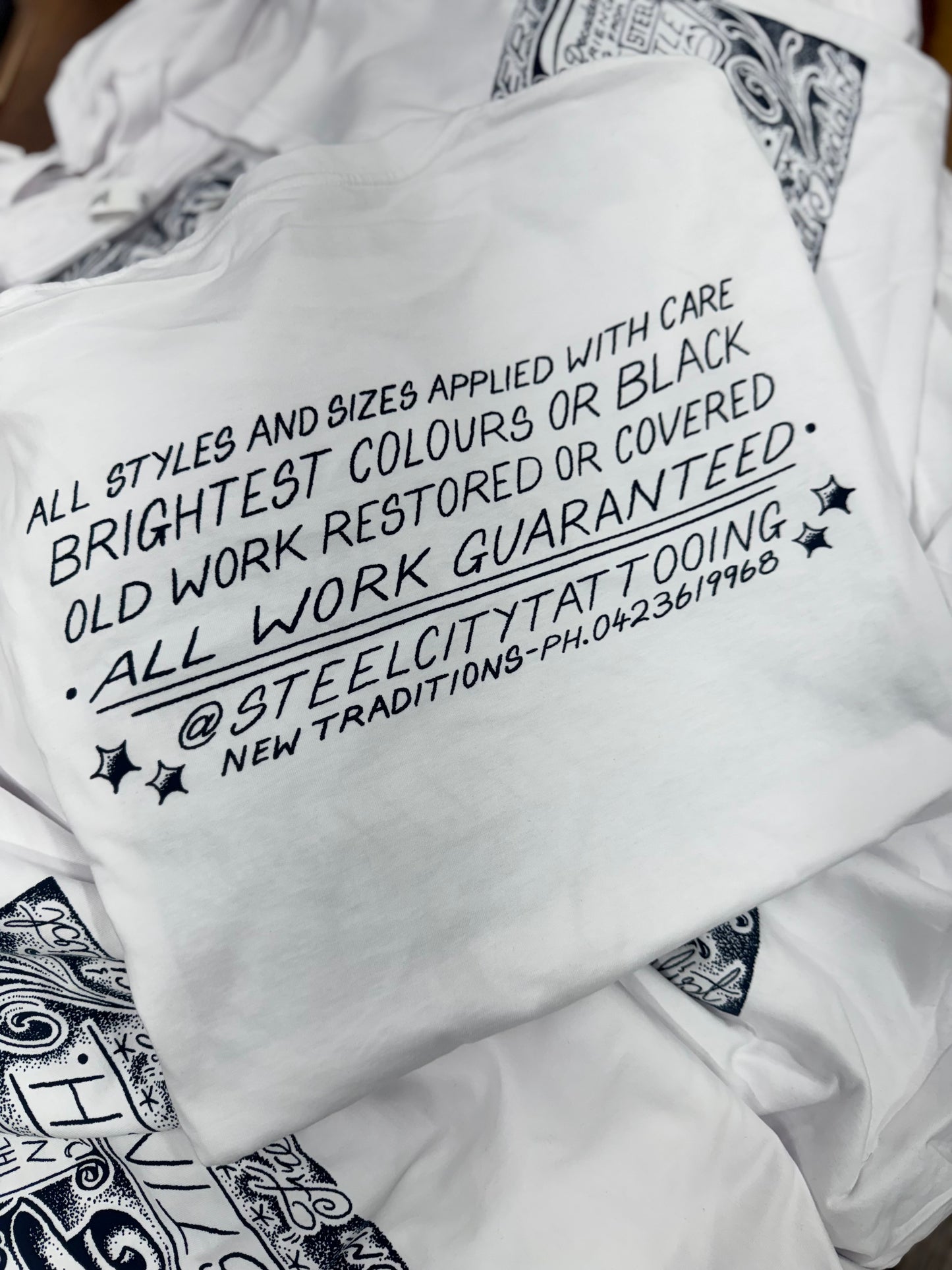 STEEL CITY - BUSINESS CARD TEE - WHITE