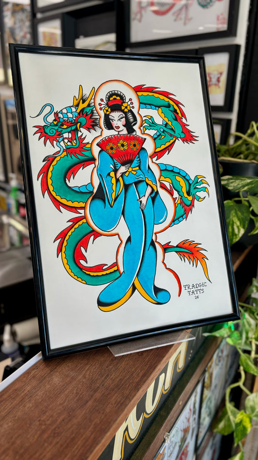 "Geisha and Dragon" Fine art print *Pre Order*