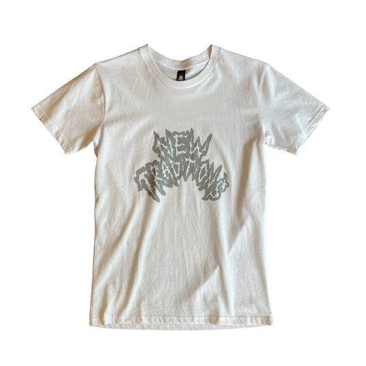 New Trad Tattoo "Grime Lettering" tee - White/Grey