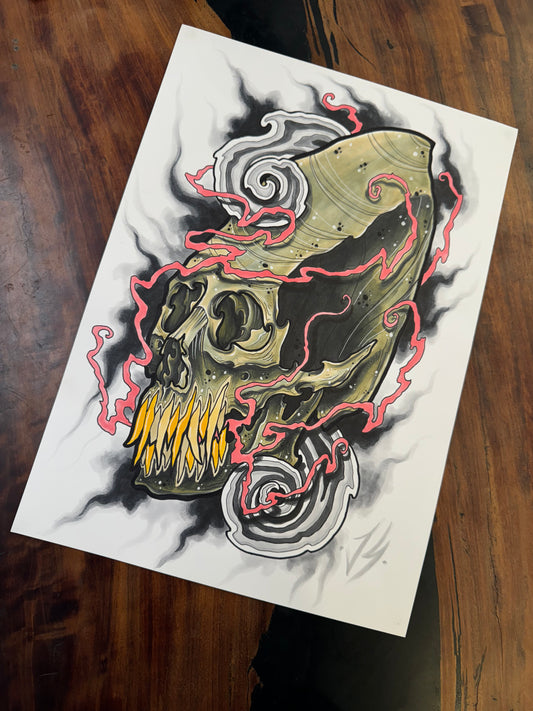 "Alien skull" Original drawing