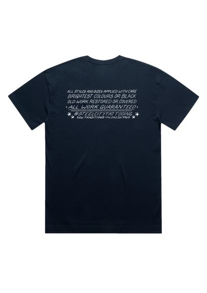 STEEL CITY BUSINESS CARD TEE - NAVY