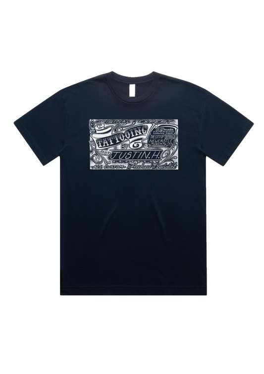 STEEL CITY BUSINESS CARD TEE - NAVY